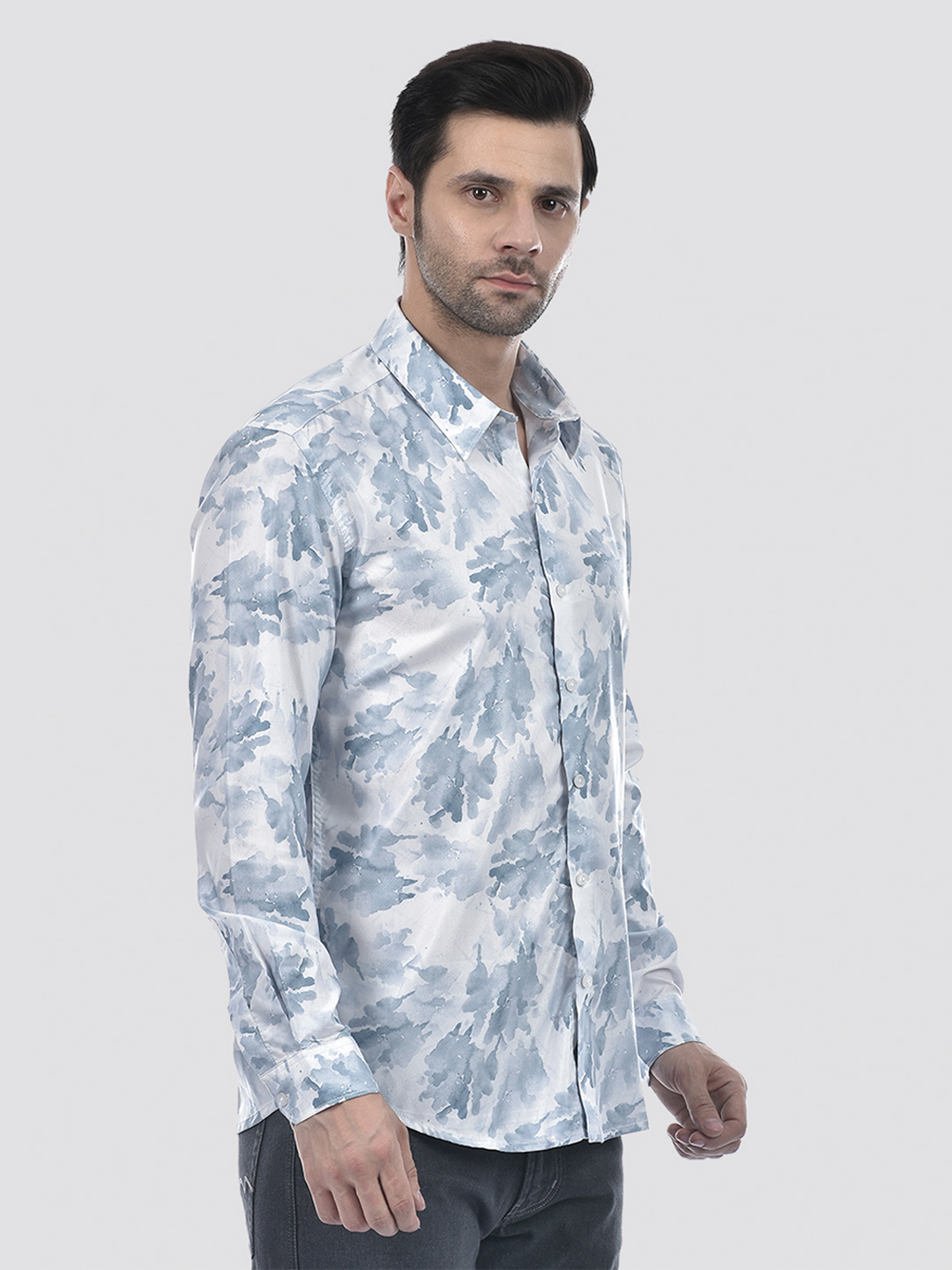 Numero Uno Men Abstract Blue Shirt